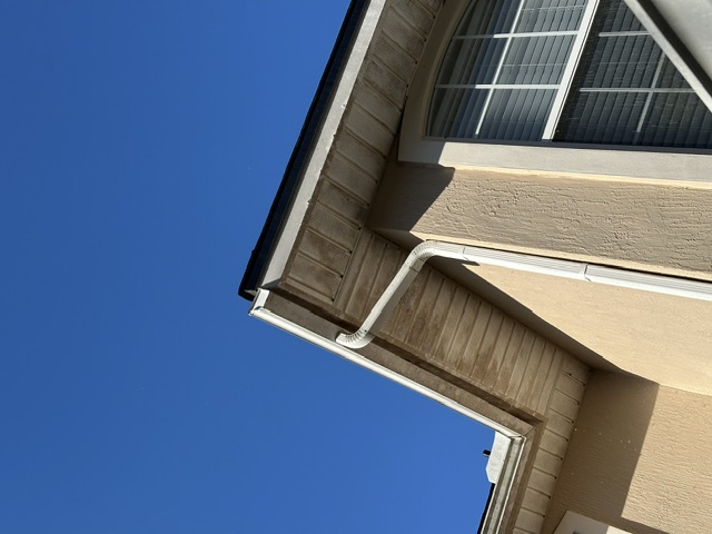 Before exterior cleaning: Soffit Soft Wash @ Sharon's